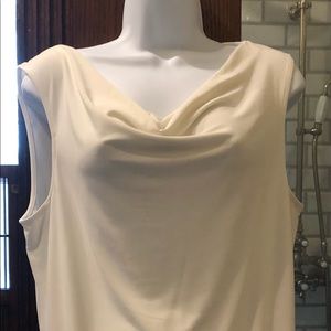 Sleeveless cream Tahari blouse, XL